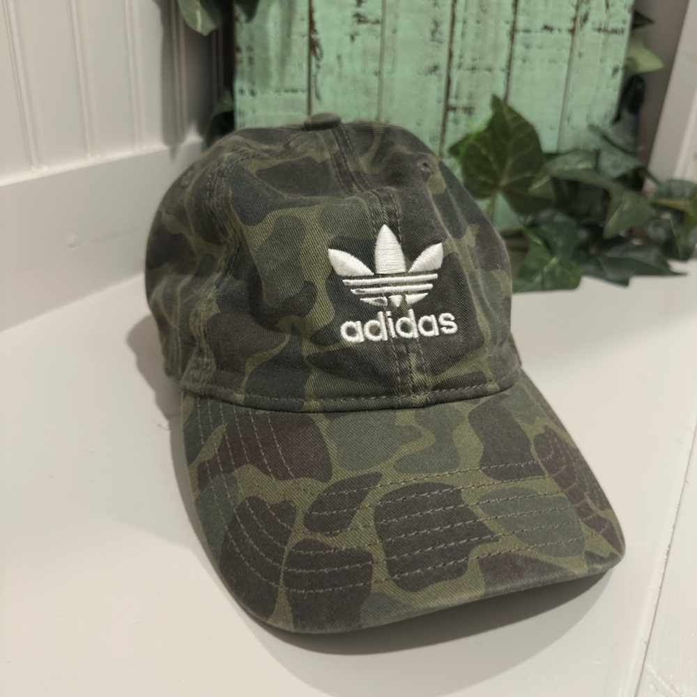 Adidas Originals Forest Camouflage Relaxed Baseball Cap/Hat ✨ Perfect Condition!